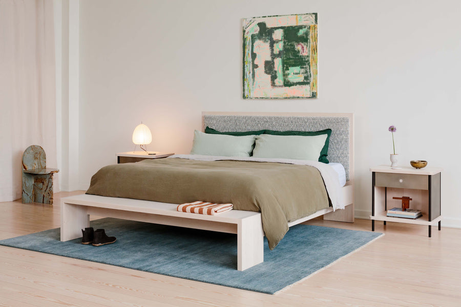 Planar Bed with Upholstered Backboard