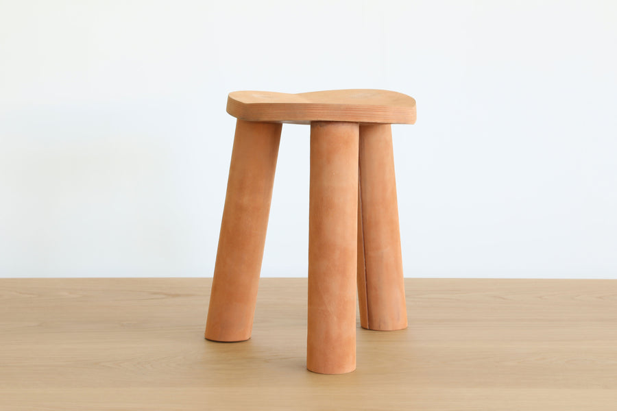 Stacked Leather Stool_In Stock